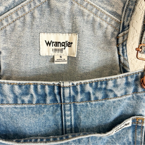 WRANGLER Classic Wide Leg Denim Overalls 70's Retro Size S - Picture 11 of 16